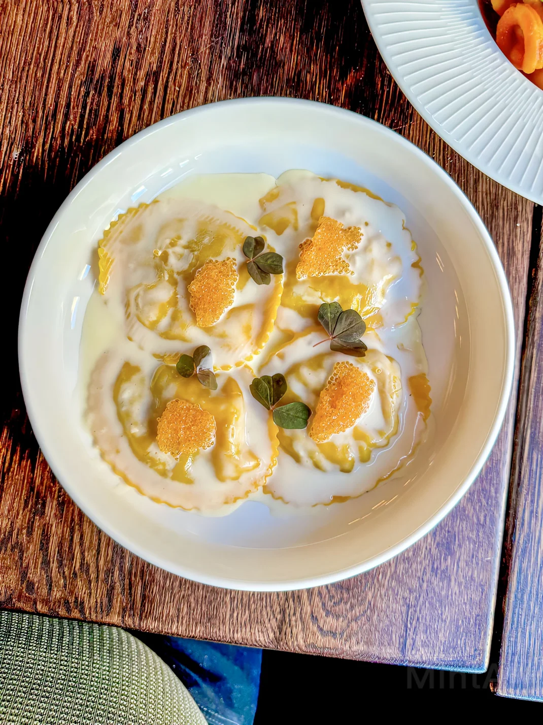 Ravioli serverad på Villa Romana Uppsala